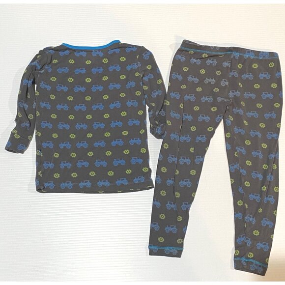 Kickee Pants size 4t tractor print 2‎ pc pj sleepwear set boys bamboo - Picture 3 of 3